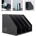 Sivelike Collapsible 4-Compartment A4 File Holder Desk Organizer - Dark Gray