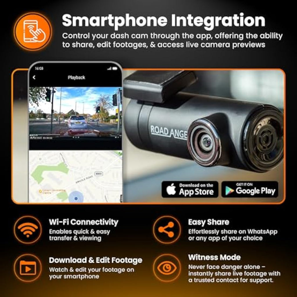 Road Angel Halo Drive 2K Dash Cam – Front Car Camera with Night Vision