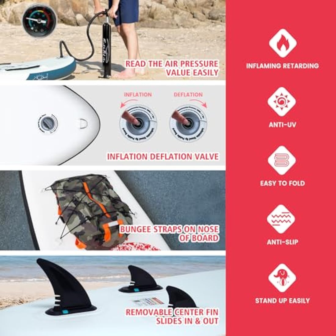 FunWater FEATH-R-LITE Inflatable Stand Up Paddle Board with SUP Accessories
