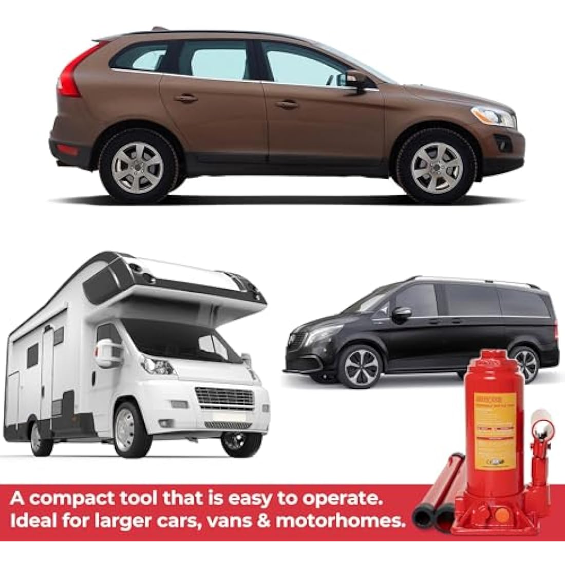 GADLANE 2 Tonne Hydraulic Bottle Jack - Alloy Steel for Cars & Vans
