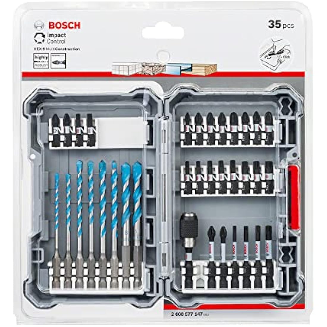Bosch Professional 35pc MultiConstruction Drill and Impact Bit Set