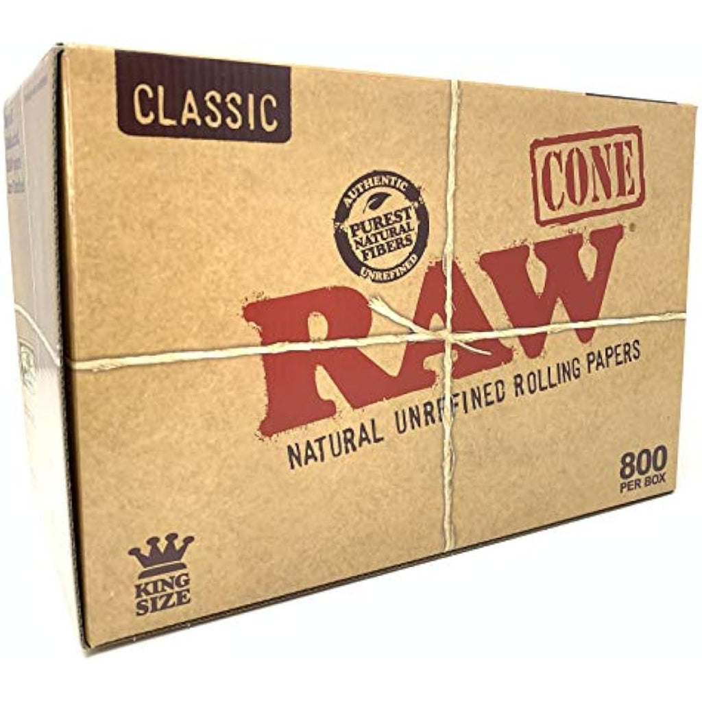 RAW Classic King Size Pre-Rolled Cones – Unbleached Vegan Rolling Paper