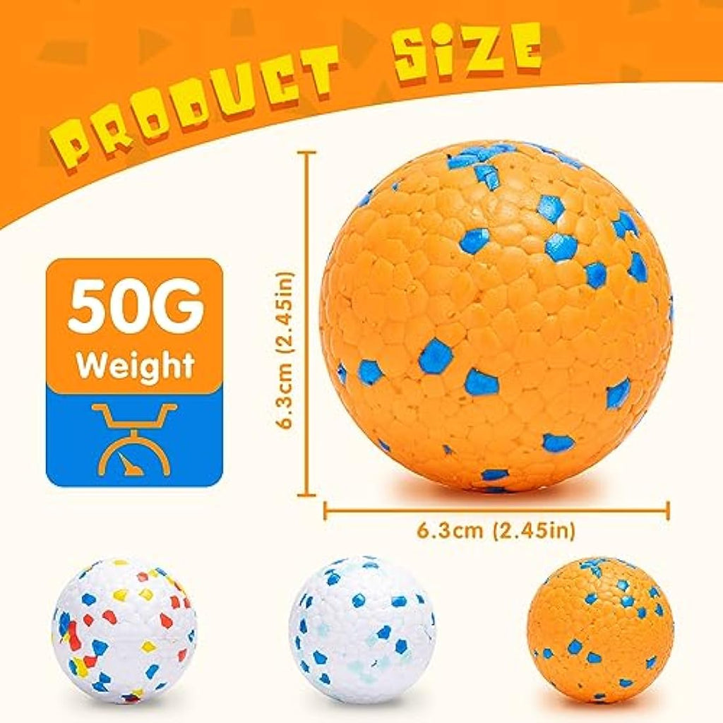Nobleza Indestructible Dog Balls – 3 Pack Rubber Fetch Toys, Medium