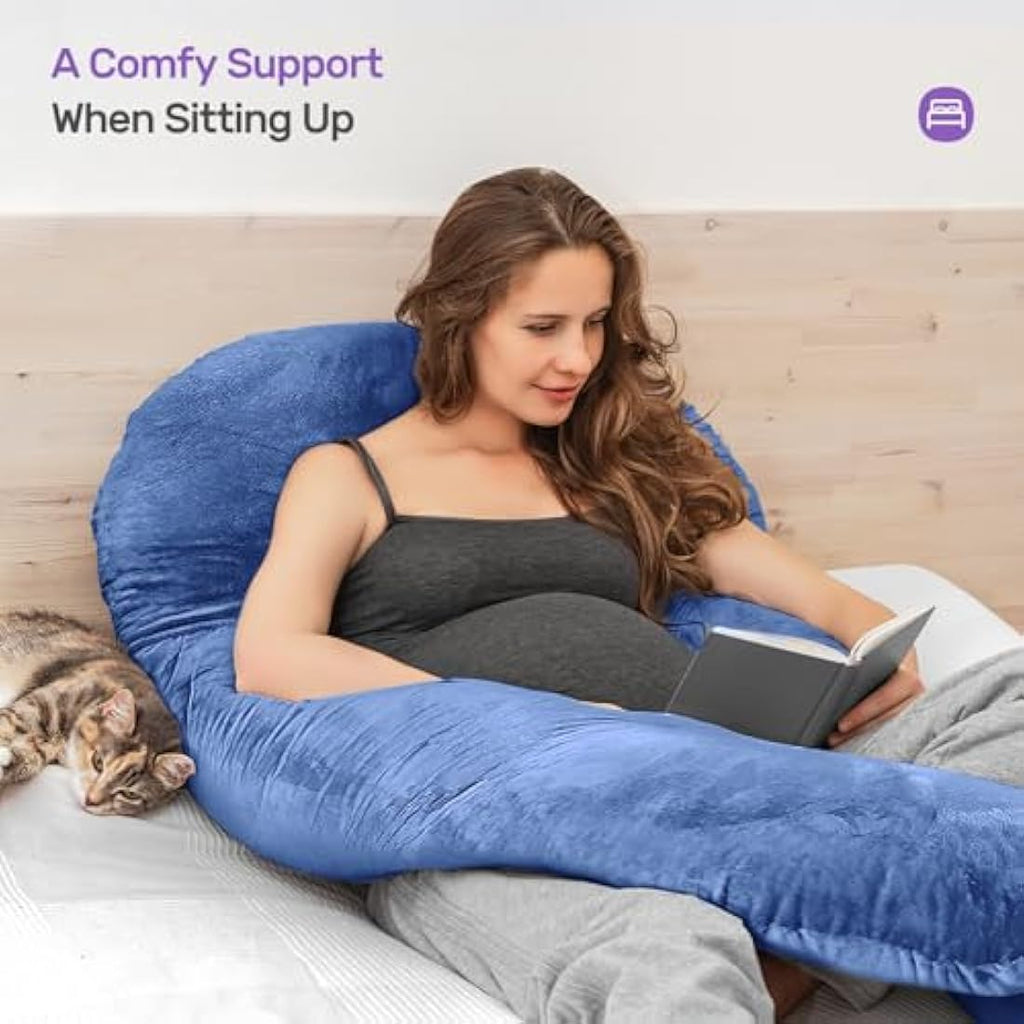 Nuliie U-Shaped Pregnancy Pillow – Full Body Support Velvet Cover