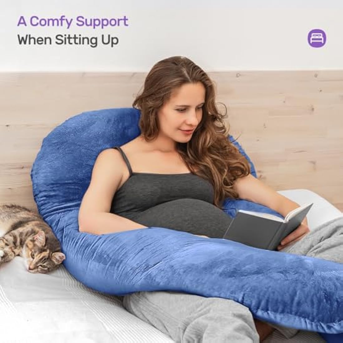 Nuliie U-Shaped Pregnancy Pillow – Full Body Support Velvet Cover
