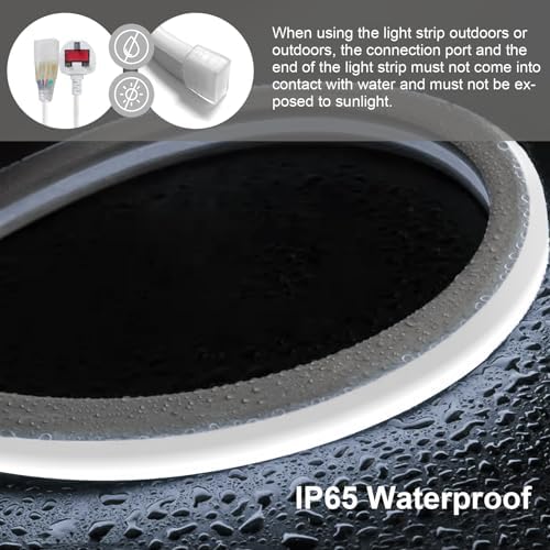 KSIBNW Neon LED Strip Light | 30m Waterproof IP65 Flexible Rope | Cool White