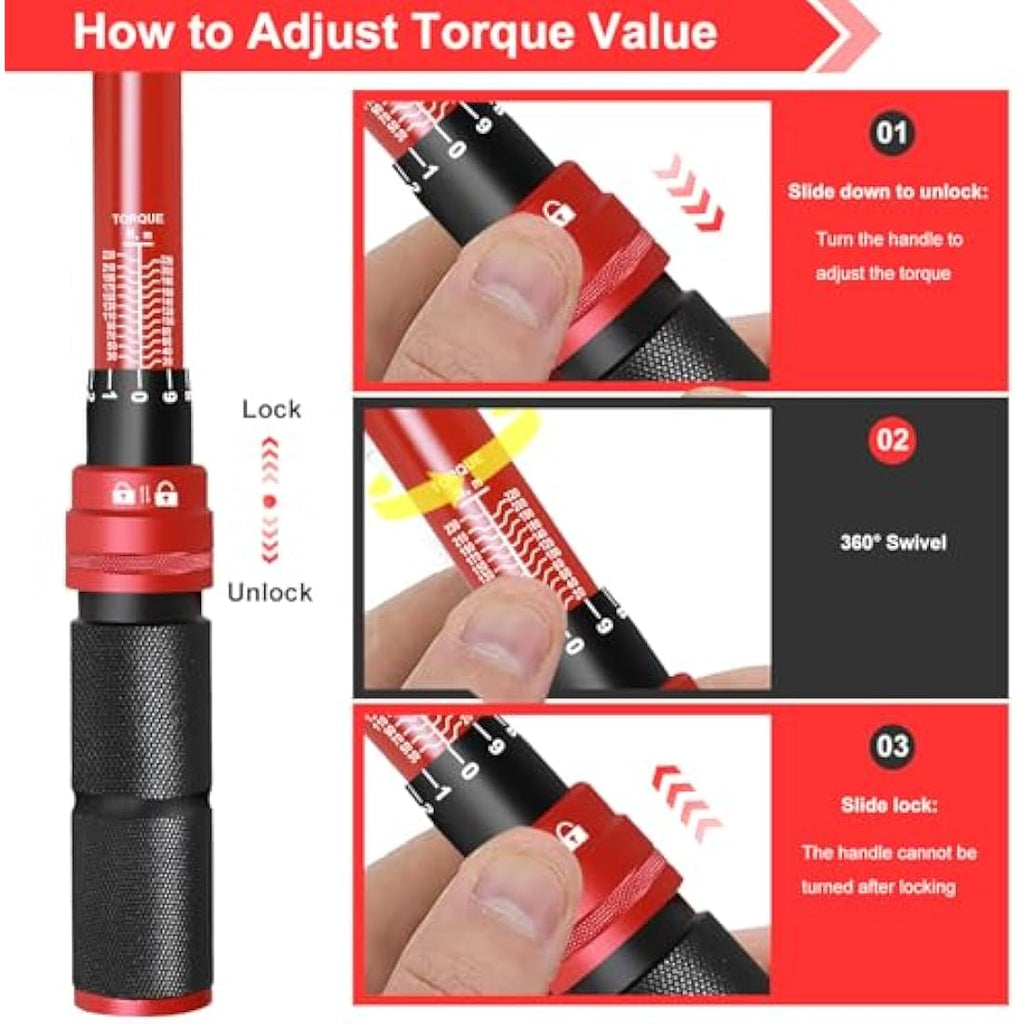 ATsafepro 1/2 Inch Torque Wrench | 20-230 Nm Dual-Direction Click Tool
