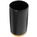 Alipis Ceramic Mouthwash Cup with Bamboo Coaster – 5" Black Tumbler