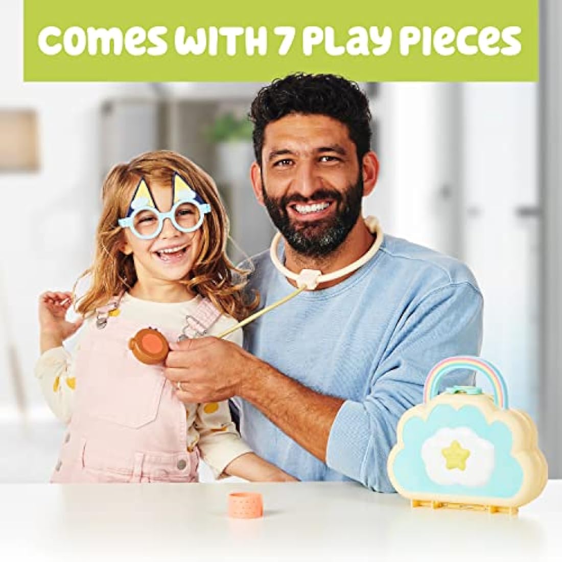 Bluey Cloud Bag Doctor's Playset – 7-Piece Kids Pretend Play Medical Kit