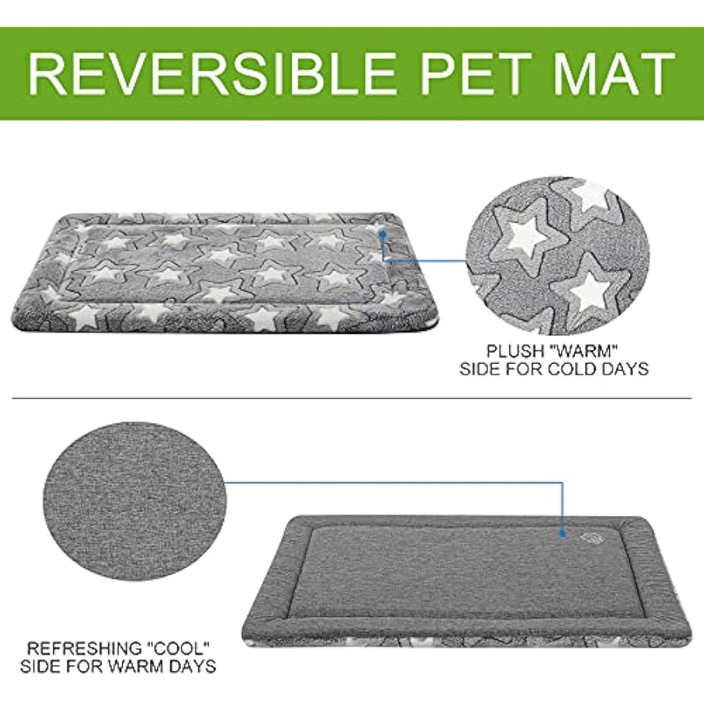 EMPSIGN Large Dog Bed – Reversible Cool & Warm Washable Crate Mat