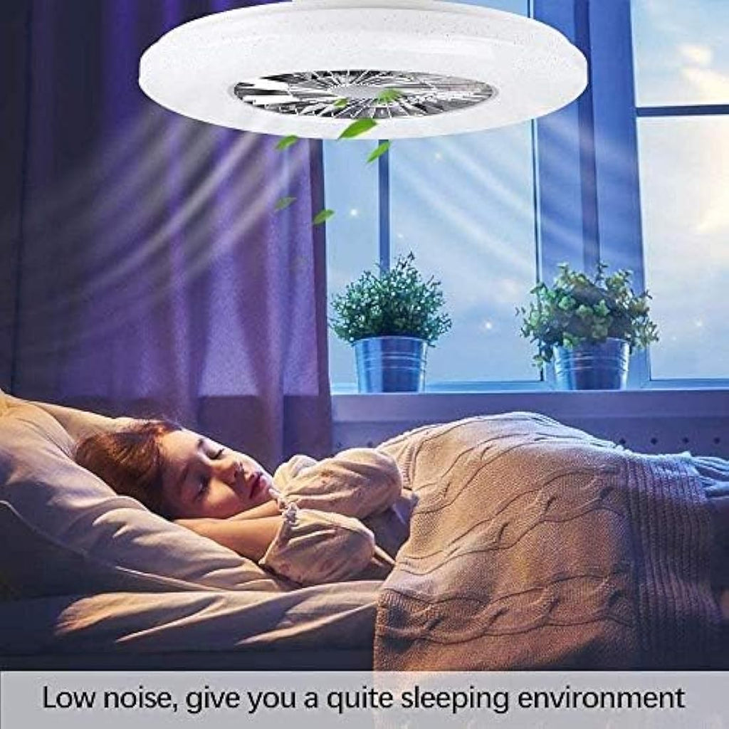 PADMA 60CM Modern Ceiling Fan with Light | Dimmable Low Profile White