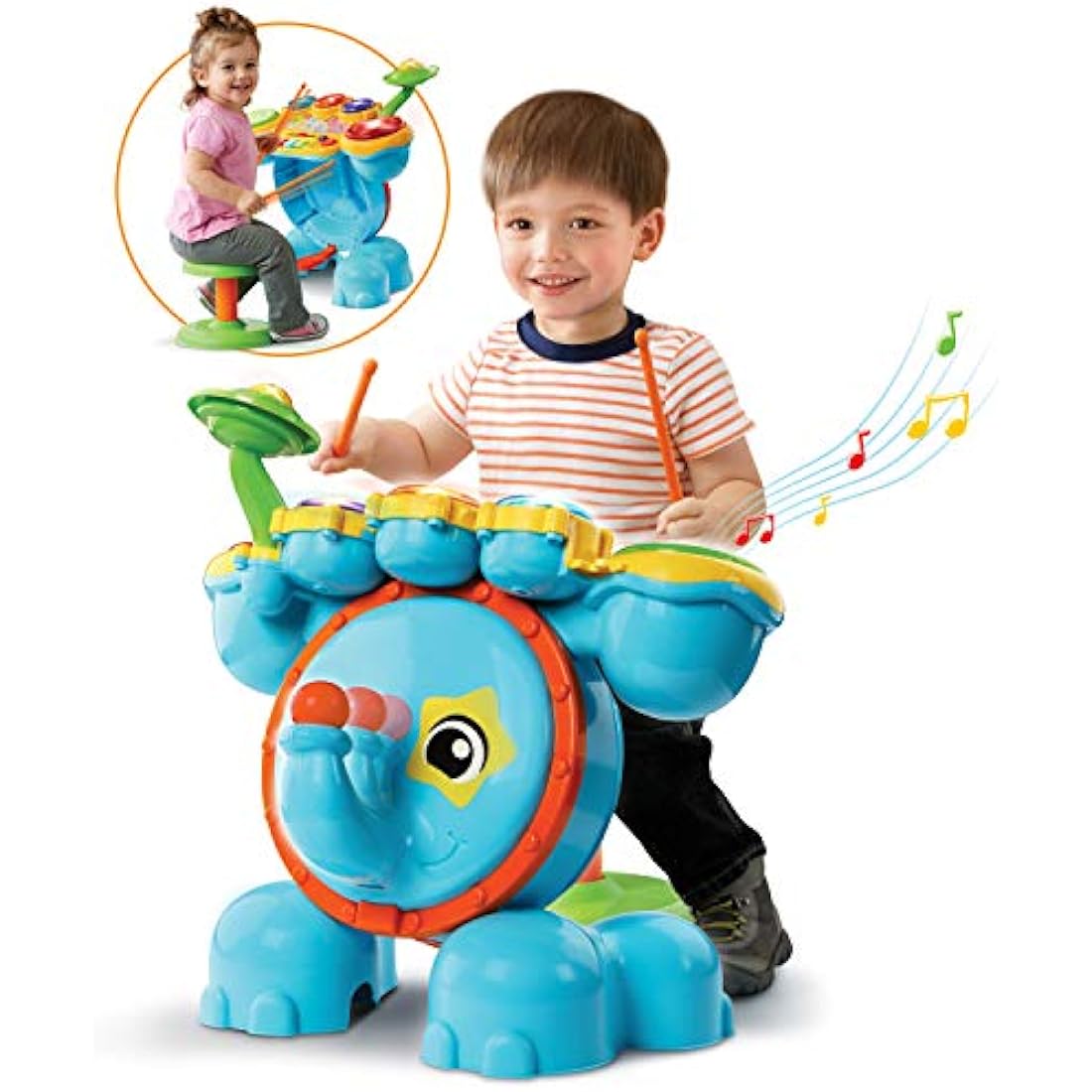 VTech Jungle Rock Elephant Drum Set – Interactive Musical Toy (French)