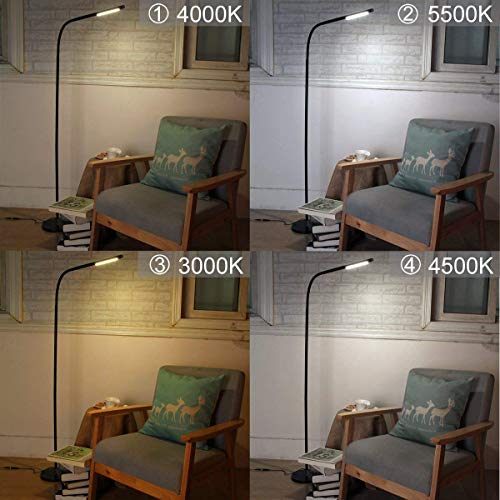 LIGHTEU LED Floor Lamp – 6W Dimmable Reading Light with Touch Sensor