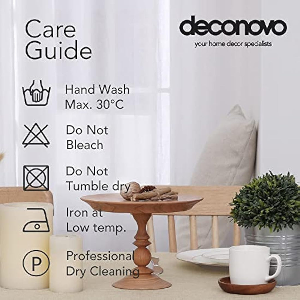 Deconovo Faux Linen Tablecloth | Water Resistant Rectangular Beige