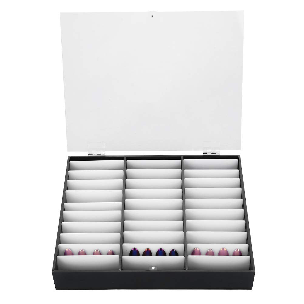 Wandisy Press On Nail Storage Box – 44 Slot Nail Art Display Case
