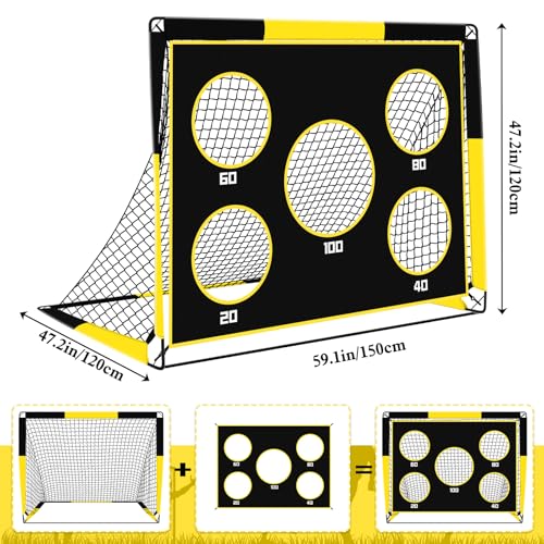 Gofady 2-in-1 Kids Football Goal – Portable Soccer Training Net with Targets