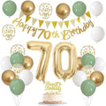 70th Birthday Decorations - Sage Green and Gold Balloon Kit