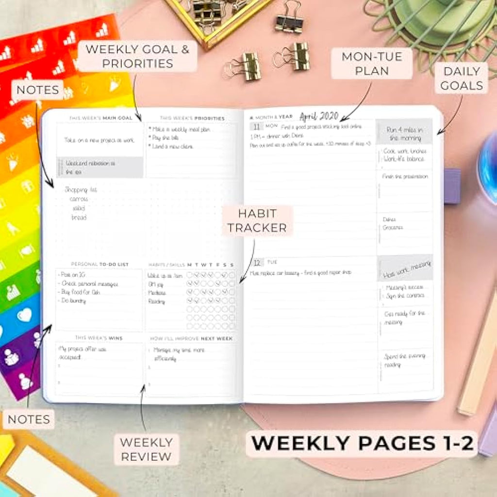 Clever Fox Advanced Weekly Planner – Undated A5 Hardcover Lavender