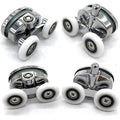 YUANQIAN Twin Wheel Shower Door Rollers | 25mm Oval Butterfly Set of 4