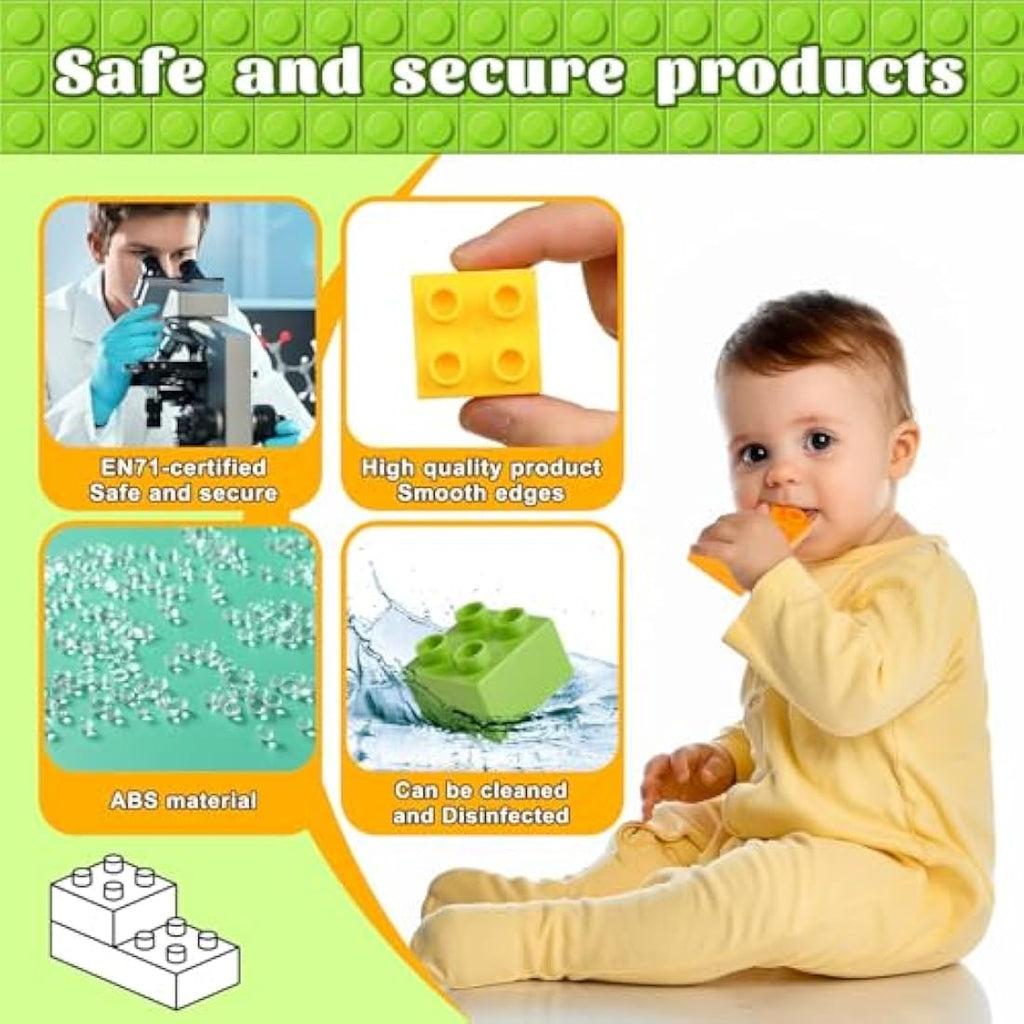 HIUME 240 Piece Big Building Blocks for Toddlers | Duplo Compatible Set