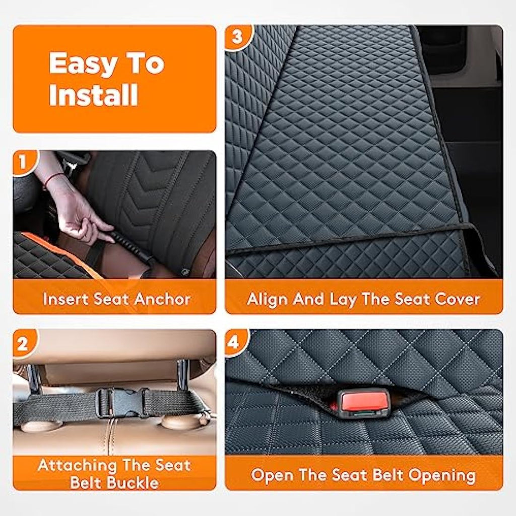 JOEJOY Dog Car Seat Cover – Waterproof 4-in-1 Back Seat Protector
