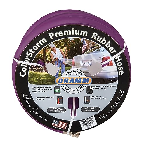 Dramm ColorStorm Rubber Garden Hose | 5/8" x 50' Kink Resistant - Berry