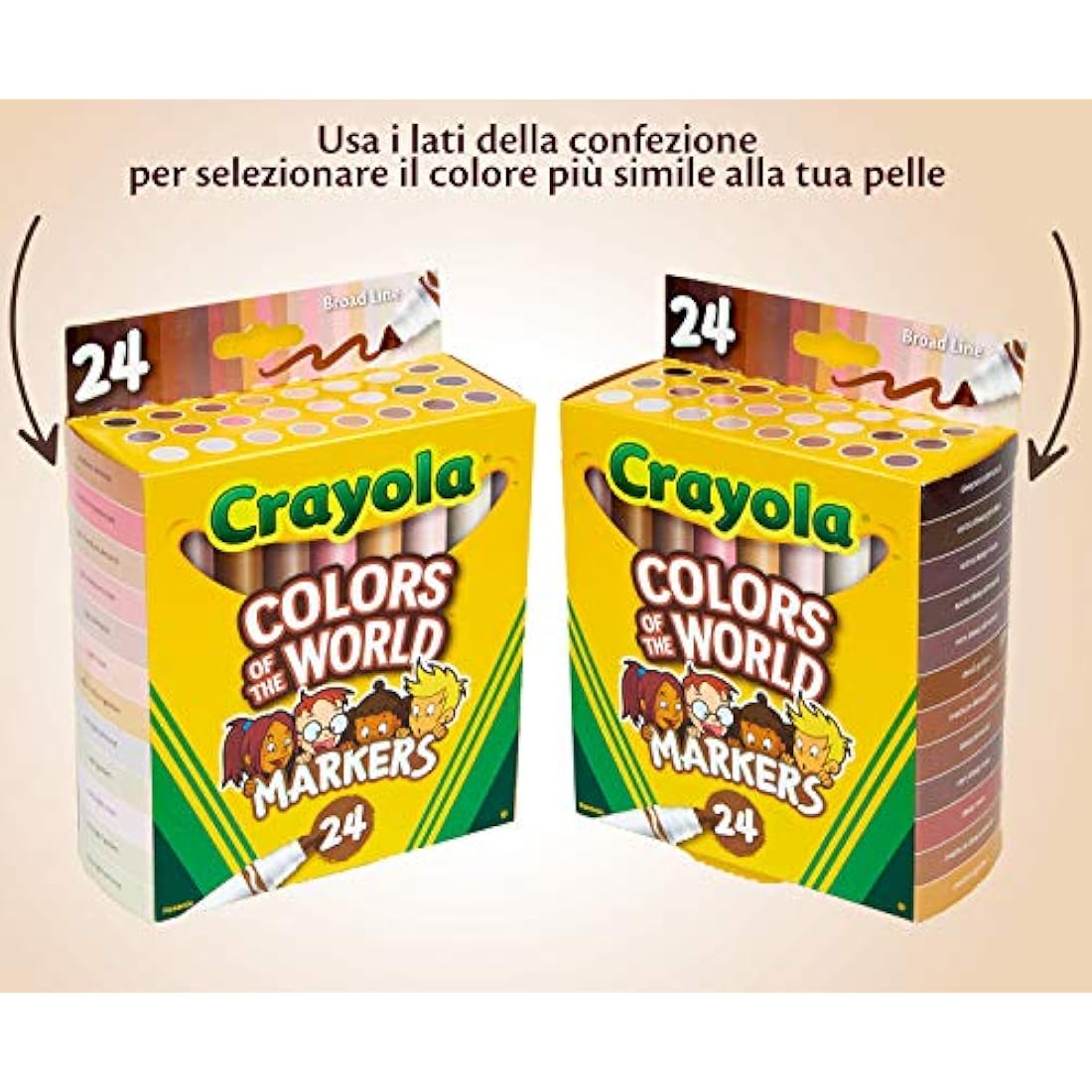 Crayola Colours of the World Washable Markers – 24 Skin Tone Skin Shades