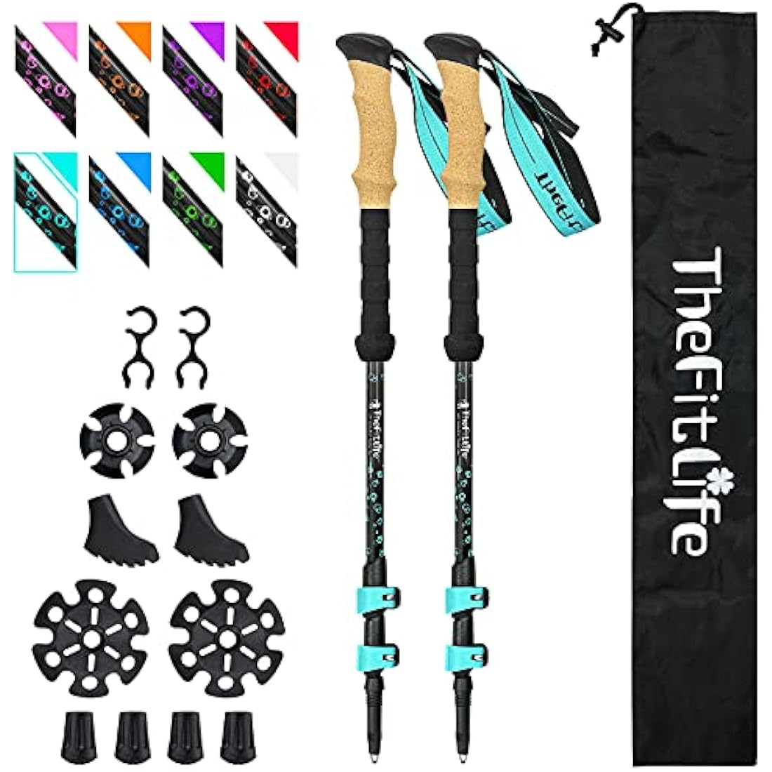TheFitLife Carbon Fiber Trekking Poles | Collapsible & Ultra Light