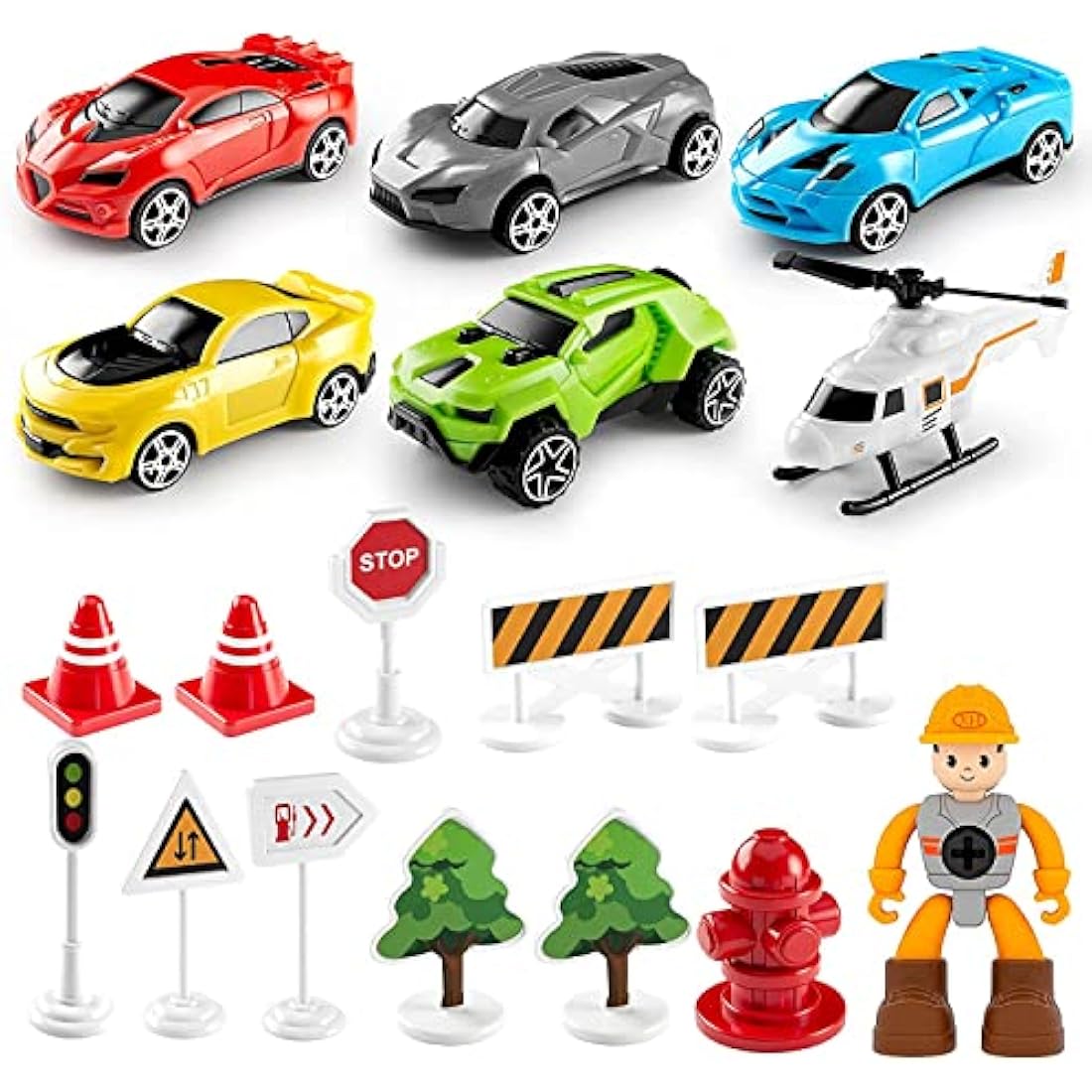 Transport Cargo Airplane Toy Set with 5 Mini Cars
