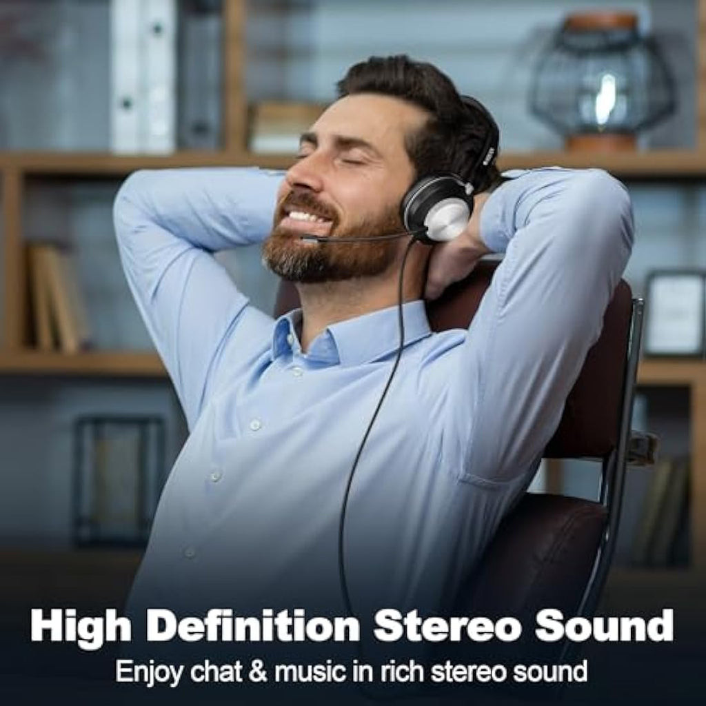 Voistek USB Headset with Noise Cancelling Mic | 3.5mm & USB-C Wired
