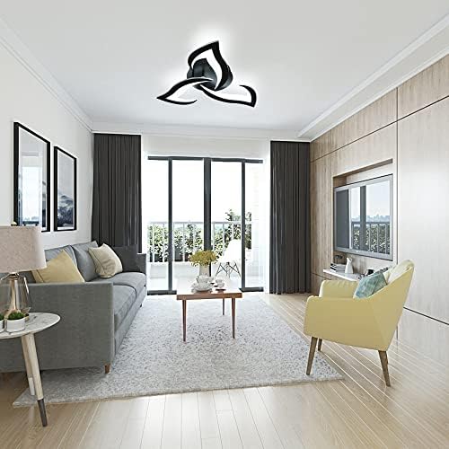 Modern Flower LED Ceiling Light – 36W Cool White 6500K Black