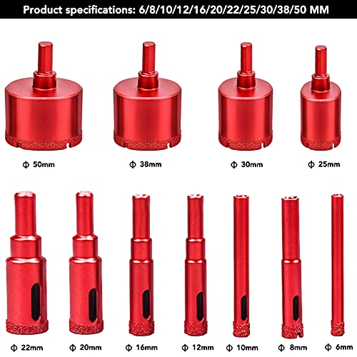 11-Piece Diamond Hole Saw Set – 6mm-50mm Tile Drill Bits