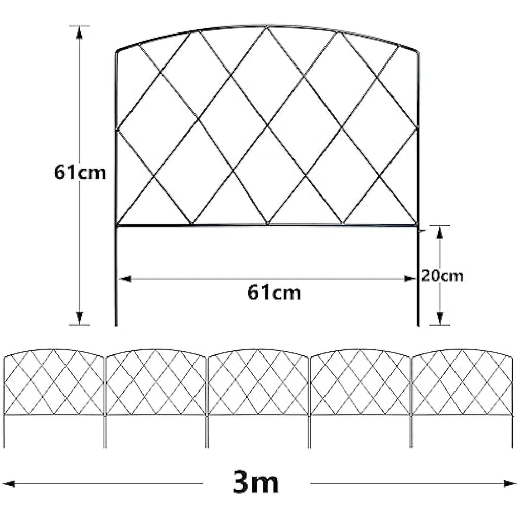 Thealyn Rustproof Metal Garden Fence | 3m No-Dig Animal Barrier & Edging