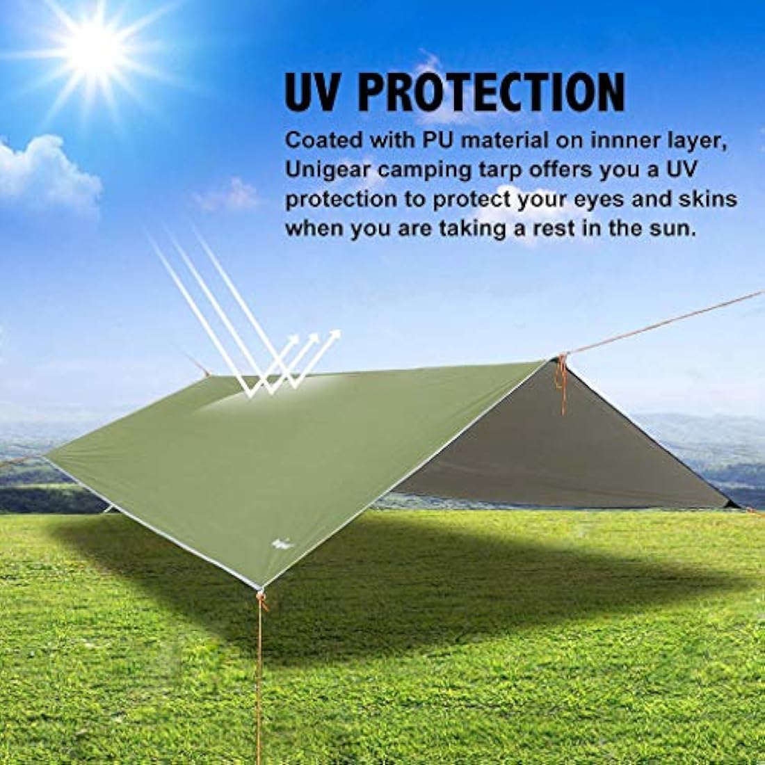 Unigear Waterproof Rain Fly Tarp | Lightweight Camping Tent Shelter