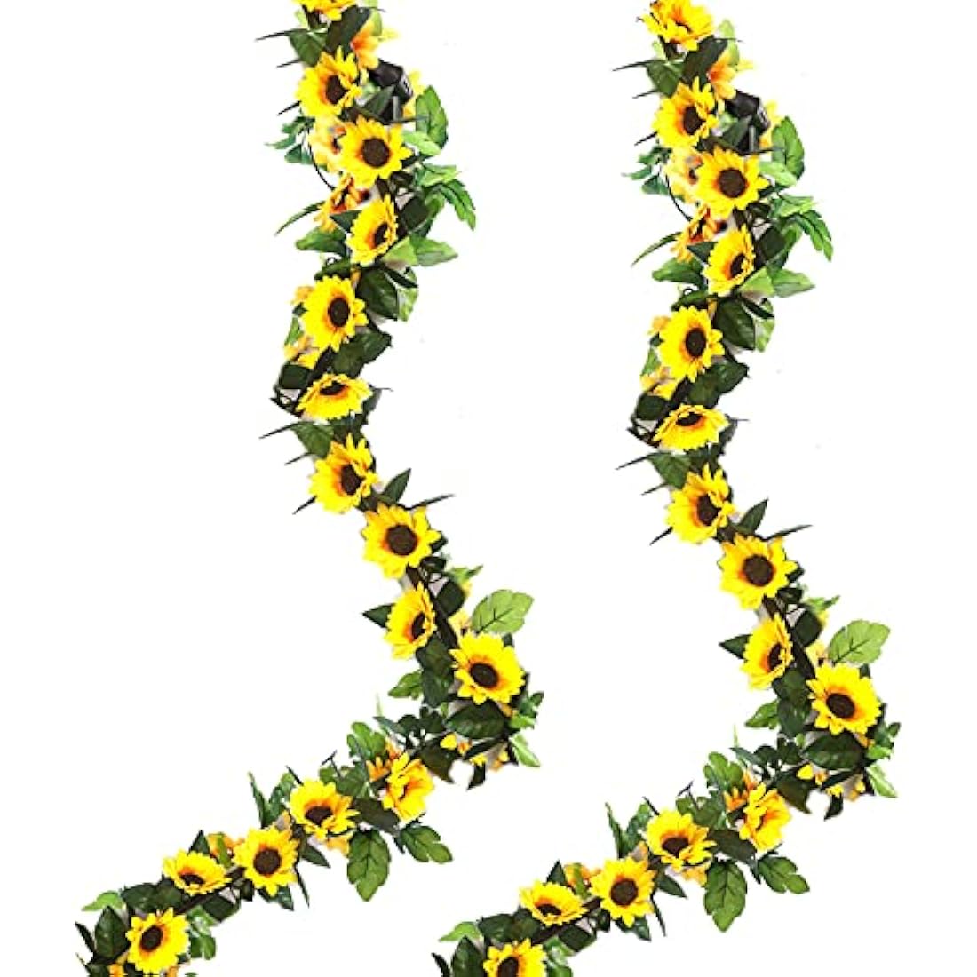 2 Pack Artificial Sunflower Garlands | Silk Floral Vine Decor