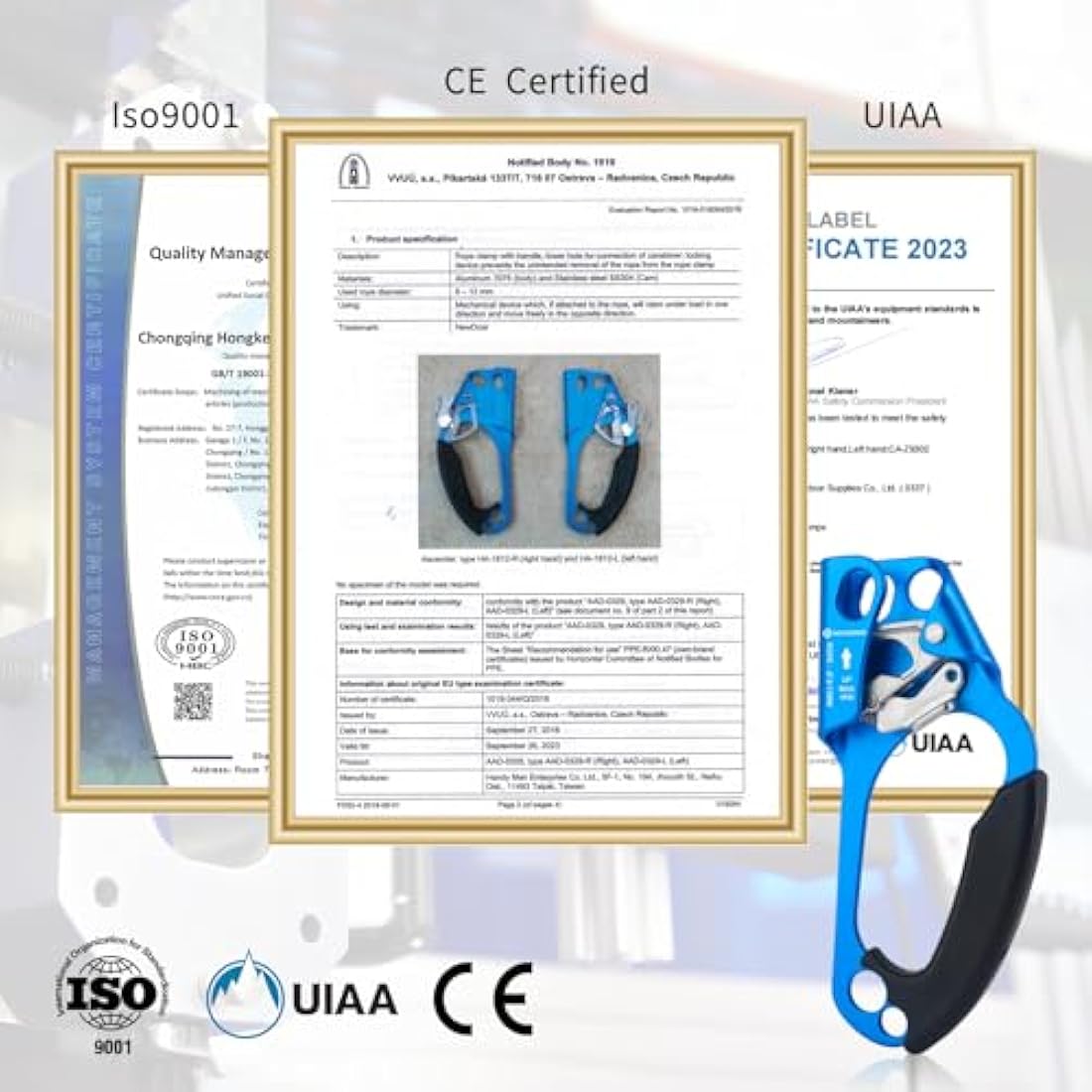 NewDoar Hand Ascender | UIAA Certified Rock Climbing Rope Clamp 8-13mm
