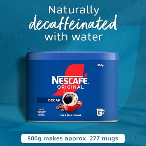 NESCAFÉ Original Decaf Instant Coffee – 500g Caffeine Free Coffee Tin