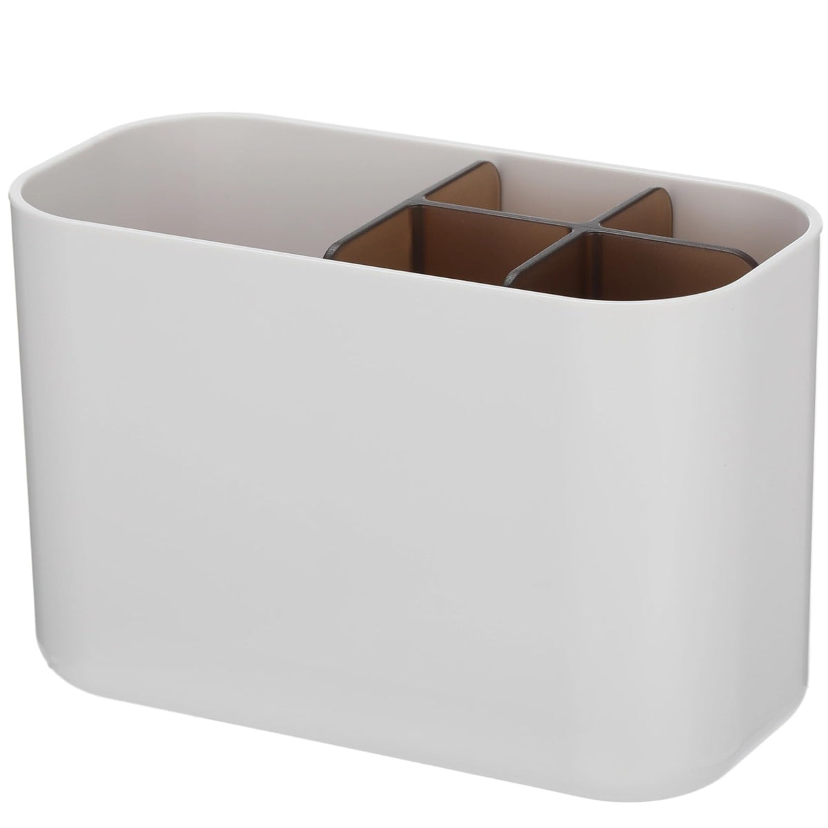 Wall Mounted Toothbrush Holder, Multifunctional Bathroom Storage Organizer Box with Removable Divider, No Drill Installation for Cosmetics - image 2