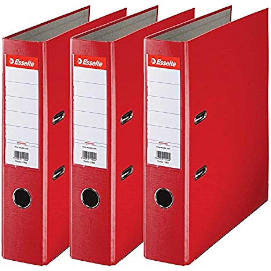 Esselte A4 Lever Arch Files | Red Plastic Folders | 75mm Spine | 3 Pack