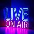 Looklight Live On Air Neon Sign | Blue & Pink LED Wall Art for Streaming