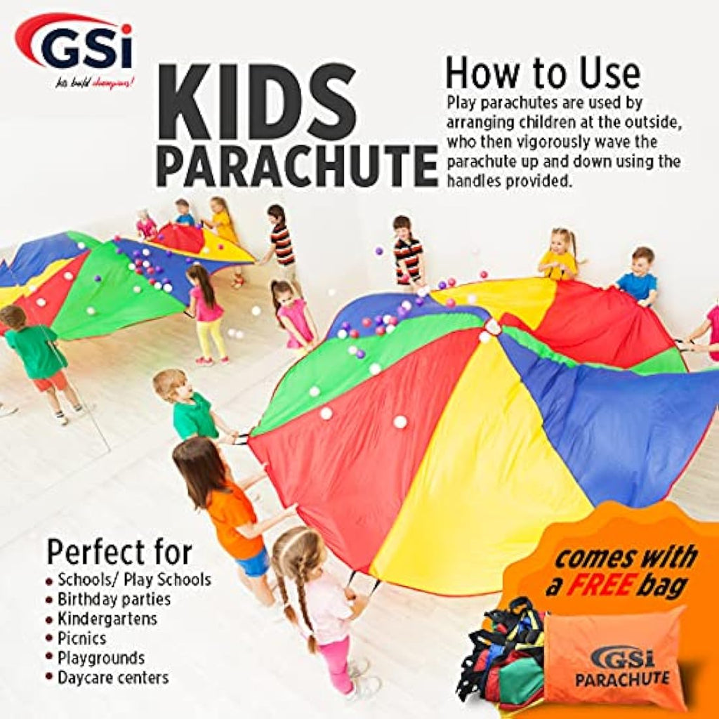 GSI Kids Rainbow Play Parachute – 35ft Durable Polyester Outdoor Toy