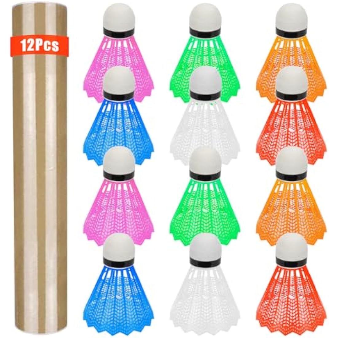 Hysagtek Nylon Badminton Shuttlecocks – 12 Pcs Medium Speed Training Balls
