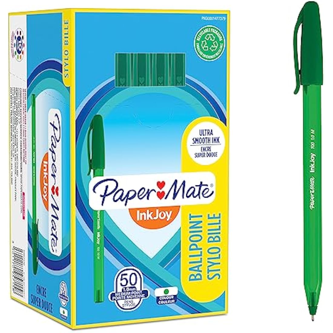 Paper Mate InkJoy 100ST Ballpoint Pens | Medium Point | Green | 50 Count