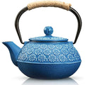 SUSTEAS Cast Iron Teapot – 900ml Japanese Tetsubin with Infuser, Dark Blue