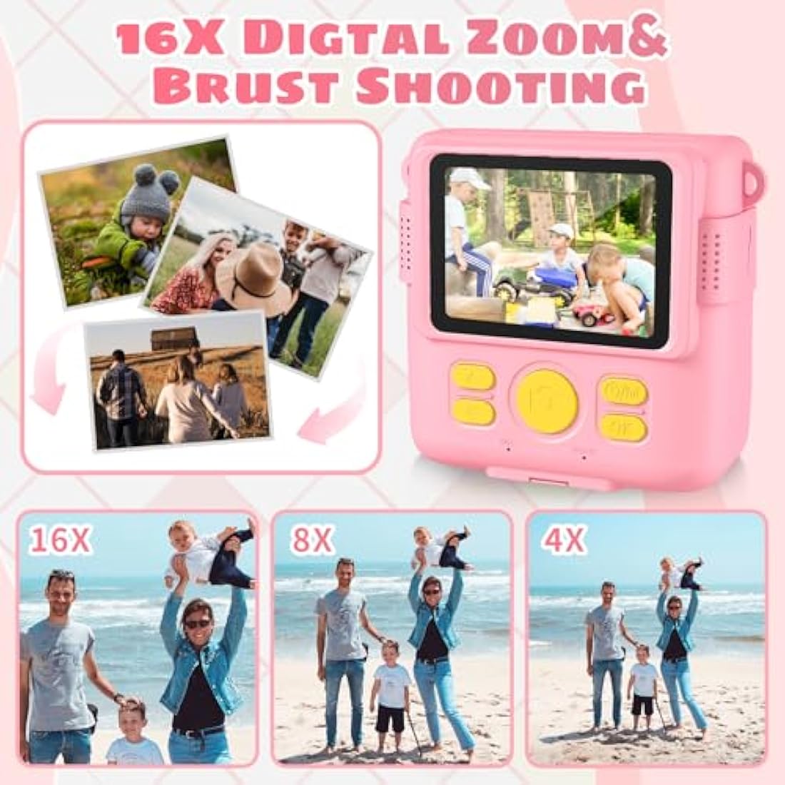 Kids Instant Print Camera - 1080P HD Digital Toy with 32GB Card