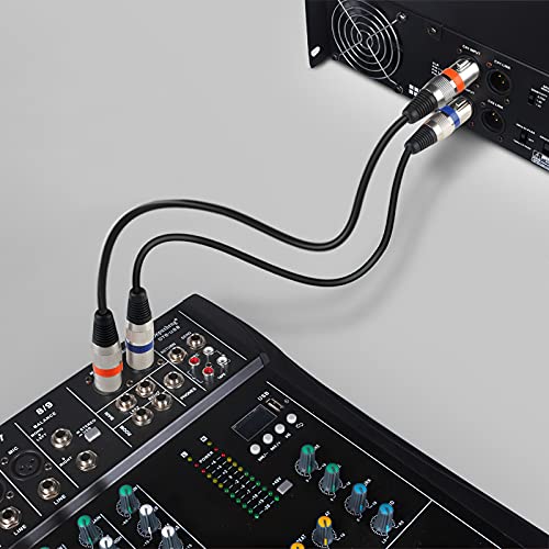 Jolof Store 3 Pin DMX Cable 4 Pack – 10ft XLR Male to Female Mic Leads