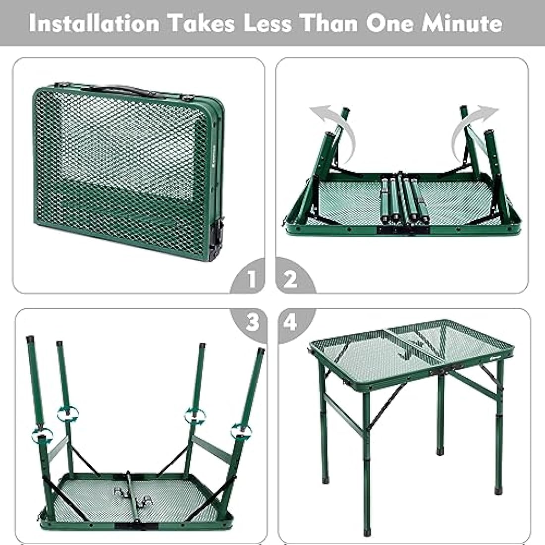 E EASTSTORM Portable Folding Camping Table – Lightweight Mesh Picnic Table