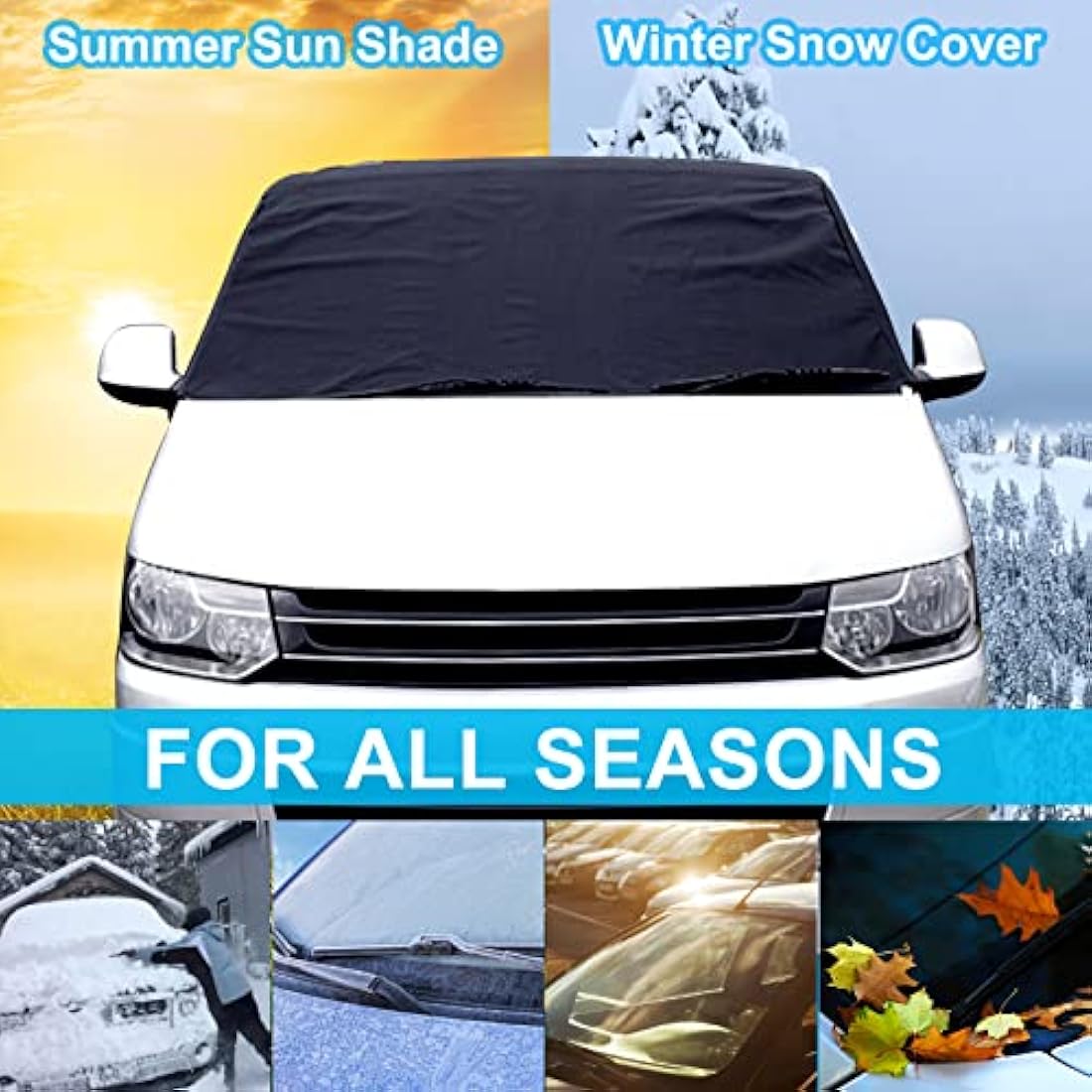 CICMOD VW T5 Windscreen Cover – Black 600D Oxford Sun & Snow Wrap