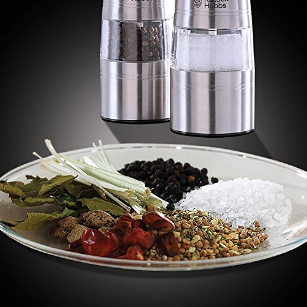 Russell Hobbs Electric Salt & Pepper Mill Set – Stainless Steel