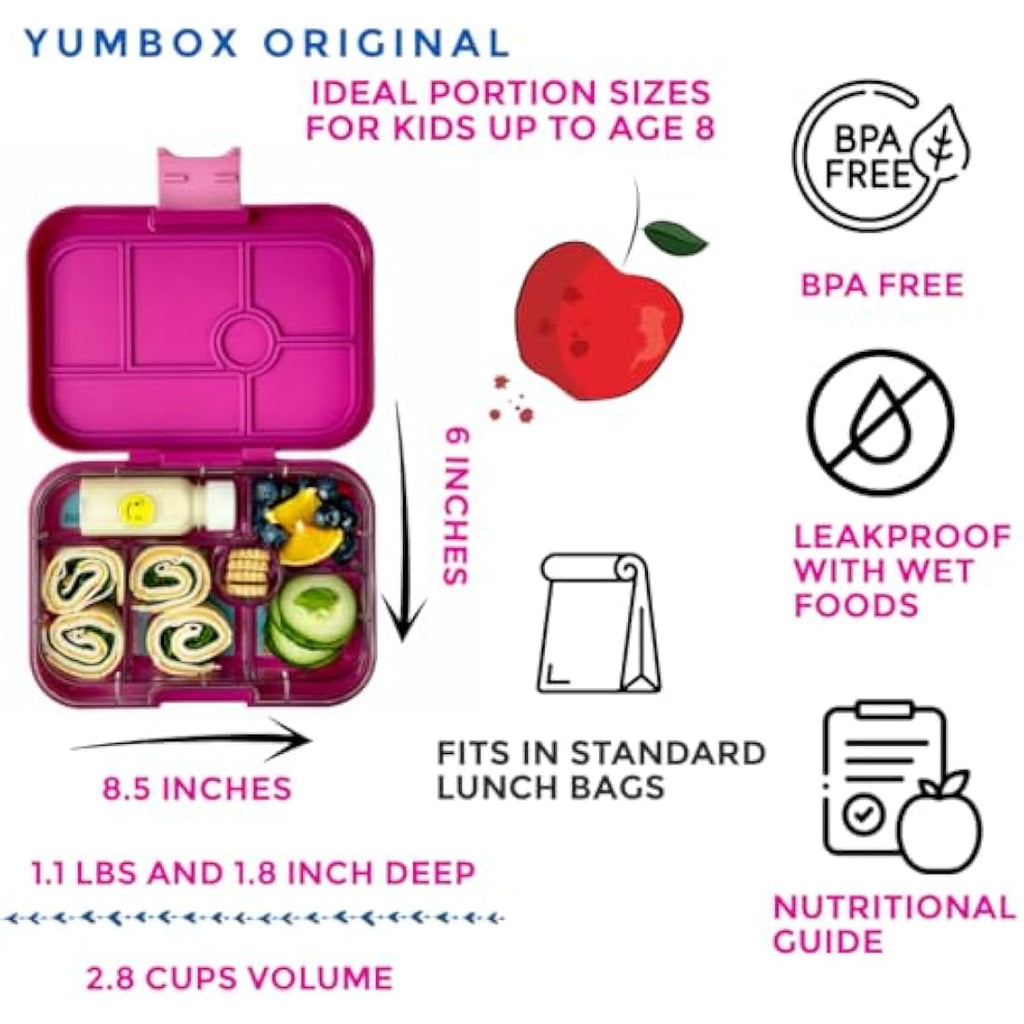 Yumbox Original Leakproof Kids Bento Lunch Box | 5-Compartment Purple